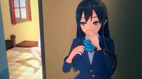 1futa 2girls 3d black_hair blue_eyes brown_hair doggy_style drtarnished fellatio large_breasts light-skinned_female light-skinned_futanari longer_than_30_seconds love_live! multiple_girls peeping rwby school_uniform sex short_hair tagme video watching watching_sex weiss_schnee white_hair