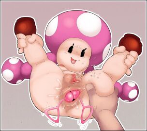 1girls anal anal_juice anus ass ass_grab black_eyes bodily_fluids breasts butt_grab dogma dogmalord ejaculation elemental_creature elemental_humanoid female fungi_fauna fungi_humanoid fungus gaping genital_fluids genitals hand_on_ass hand_on_butt humanoid legs_up mario_(series) mushroom mushroom_humanoid nintendo nipples presenting presenting_anus puffy_nipples pussy pussy_ejaculation pussy_juice_on_pussy sex_toy small_breasts smile spread_legs spreading toad_(mario) toadette vaginal_fluids vibrator