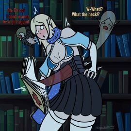 2025 blank_eyes dialogue digital_art digital_drawing digital_drawing_(artwork) digital_media digital_media_(artwork) eagle_bacon elf elf_ears elf_female elf_girl possessed possession self_upload surprised take-over take-over-tober take_over takeover takeovertober text