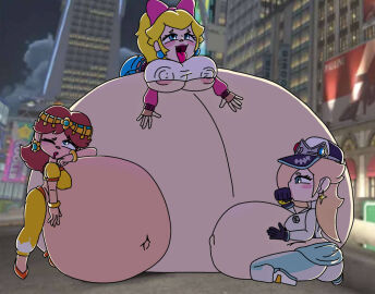 hyper inflation mario_(series) mario_kart mario_kart_world peachytoadstool princess_daisy princess_peach princess_rosalina spherical_inflation stuffing stuffing_(food) tagme
