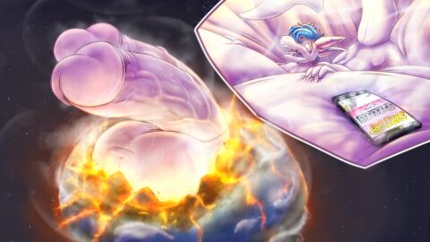 16:9 2_penises 4_ears 4k absurd_res anthro balls balls_expansion balls_growth balls_growth_(enlargement) big_balls big_penis bodily_fluids cloud continent cutaway destruction detailed_background diphallia diphallism earth electronics erection expansion fish genital_expansion genital_growth genital_growth_(enlargement) genitals growth hair hi_res huge_balls huge_cock hyper hyper_balls hyper_genitalia hyper_penis lava male marine mink_of_the_end multi_ear multi_genitalia multi_penis musk nude open_mouth penis penis_expansion penis_growth penis_growth_(enlargement) phone planet_destruction rolled_back_eyes sal_(salboye) sea shark solo space star sweat tail tongue vein veiny_penis water widescreen