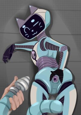 1girls 2024 2d absurd_res anus ass blue_body blue_eyes digital_drawing_(artwork) digital_media_(artwork) duo emoji female hi_res humanoid inviting kerfur kerfur_omega_(votv) machine male male/female multicolored_body plug_(sex_toy) pov robot robot_girl robot_humanoid screen_face sex_toy tabaarus tail voices_of_the_void