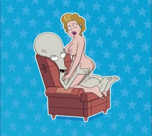1milf alien alien_penis american_dad animated areolae ass ass_grab betty_smith blonde_female bouncing_breasts breasts cheating_mother cheating_wife female gilf live2d male naked_female old_woman penis riding_penis roger_smith sex_on_sofa sfan