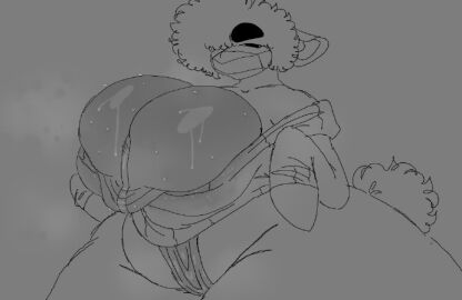 1boy 2024 anthro ballbies balls balls_as_breasts balls_breasts ballsack big_balls big_testicles breasts chesticles face_mask fake_breasts furry grey_background heavensthroat huge_balls huge_testicles loose_clothes male pony saggy_balls self_insert short_hair sketch solo solo_focus sweat sweatdrop sweating sweaty testicles