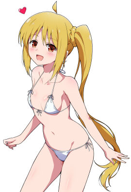 1girls absurd_res absurdres ahoge bare_armpits bare_arms bare_belly bare_chest bare_hands bare_hips bare_legs bare_midriff bare_navel bare_shoulders bare_skin bare_thighs bare_torso belly belly_button bikini bikini_bottom bikini_only bikini_top blonde-haired_female blonde_female blonde_hair blush blush_lines blushing_at_viewer blushing_female bocchi_the_rock! breasts cleavage collarbone dot_nose eggman_(ni_tamagoex) eyebrows_visible_through_hair female female_focus female_only fingernails fingers flat_belly flat_chest flat_chested groin half_naked happy heart high_resolution high_school_student highres ijichi_nijika leaning_forward legs light-skinned_female light_skin long_hair looking_at_viewer nail nail_polish naked naked_female navel nude nude_female open_mouth open_mouth_smile orange-eyed_female orange_eyes parted_lips petite petite_body petite_breasts petite_female pink_fingernails pink_nail pink_nail_polish ponytail pussy schoolgirl shoulders side-tie_bikini side_ponytail sideboob simple_background skinny skinny_female skinny_waist slender_body slender_waist slim_female slim_waist small_breasts smile smiling smiling_at_viewer solo standing string_bikini swimsuit swimwear teenage_female teenager thighs thin_waist tongue upper_body v-line white_background white_bikini white_bikini_bottom white_bikini_only white_bikini_top white_string_bikini white_swimsuit white_swimwear