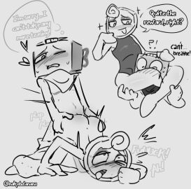 boxten_(dandy's_world) breasts dandy's_world female fucking glisten_(dandy's_world) hip_grab holding_hands_while_penetrated nakebdanana penetration stomach_bulge suffocation teasing thigh_squeeze