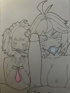 1boy breasts condom condom_in_mouth dokibird huge_breasts male mint_fantome tentarare used_condom used_condoms virtual_youtuber