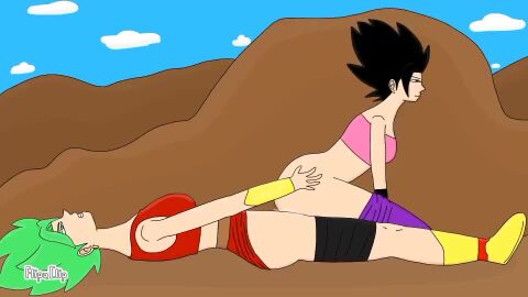 1futa 1girls 2d 2d_animation artisgreat caulifla dragon_ball female futanari incest kale reverse_cowgirl_position sister sisters tagme video