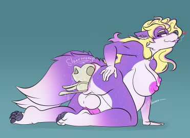 11:8 2025 absurd_res after_vore all_fours anthro anus areola ass backsack balls big_breasts bimbo_anthro bimbo_tanti black_pawpads blonde_hair bodily_fluids bone bone_disposal breasts canid canine colored constellation_markings death digestion digital_drawing_(artwork) digital_media_(artwork) dipstick_tail disposal ear_markings fatal_vore fox fur genital_fluids genitals gloves_(marking) gynomorph hair heart_symbol hi_res huge_breasts intersex leg_markings lips long_hair looking_at_viewer mammal markings multi_tail multicolored_body nipples onomatopoeia pawpads penis pink_areola pink_nipples purple_body purple_fur rumbling_stomach same_size_vore servo117 simple_background smile socks_(marking) solo sound_effects spread_anus spreading star stomach_bulge tail tail_markings text thick_lips thick_thighs vore