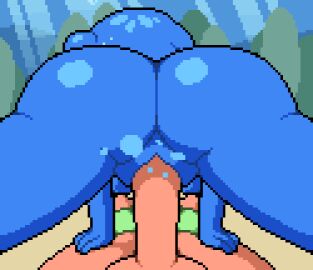 1boy 1girls animated animated_gif ass big_ass bubbles female female_penetrated jelly_(okami_tomato) jiggling_ass male male/female male_penetrating male_penetrating_female male_pov penetration penis pixel_animation pixel_art pov pussy sex slime_girl tomato_(okami_tomato) underwater underwater_sex zxtomatofan