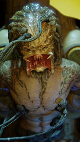 1boy 3d alien bondage male male_only predator_(franchise) ralic_turman sharp_teeth tagme technophilia yautja