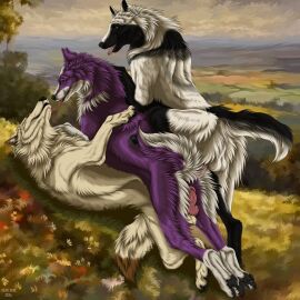 anal anal_sex animal_genitalia animal_penis animal_pussy ass backsack balls ballsack bisexual black_body black_fur black_nose blue_eyes brown_body brown_fur canid canine canine_genitalia canine_penis canine_pussy canis claws closed_eyes day detailed_background double_penetration erection female female_penetrated feral feral_on_feral feral_penetrated feral_penetrating feral_penetrating_feral from_behind_position fur genitals grass group group_sex hi_res knot lying male male/female male_penetrating male_penetrating_female mammal markings msdeadsoul multicolored_body multicolored_fur nature on_back open_mouth outside pawpads paws penetration penile penile_penetration penis penis_in_ass penis_in_pussy plant purple_body purple_fur pussy quadruped sandwich_position sex sky smile tail teeth threesome tongue tongue_out trio vaginal_penetration white_body white_fur wolf