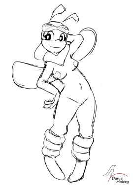 absurd_res antenna_hair antennae antennae_(anatomy) bee breasts breasts_out commercials female female_focus female_only furry glasses honey_bee honey_pops insect_girl insect_wings insects loopy markings mascot medium_breasts miel naughtydanielew no_color nude nude_female short_hair sketch socks thick_thighs thigh_boots thigh_highs thighs wings