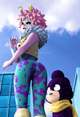 ass hero_outfit_(mha) mina_ashido minoru_mineta my_hero_academia pink_body pink_hair
