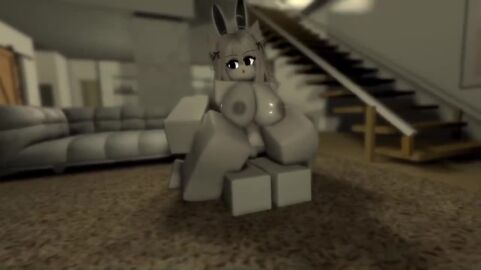 animated bouncing_breasts bunny_ears eyes_covered glowing_eyes kinlyrr kinny_the_bunny_(kinlyrr) living_room on_the_floor pot_on_head riding_penis roblox robloxian sound suit tagme video white_hair white_skin
