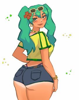 1girls ass big_ass big_butt brazil brazilian brazilian_female brazilian_miku female hatsune_miku large_ass latin_american_hatsune_miku_(meme) tan_line tan_lines tanline tanlines tanned thick_thighs vocaloid