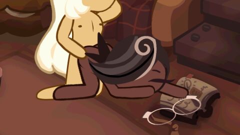 animated backshots blonde_hair brown_hair cookie_run cookie_run_kingdom espresso_cookie floor floor_sex gay gay_domination gay_male gay_sex glasses kashatoma66 madeleine_cookie male passionate passionate_sex pleasured ponytail video