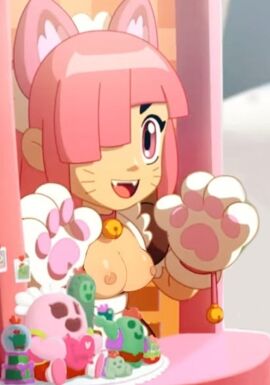 1girls boobs brawl_stars breasts colette_(brawl_stars) female maid neko pinku_pawlette smile solo solo_female spike_(brawl_stars) supercell