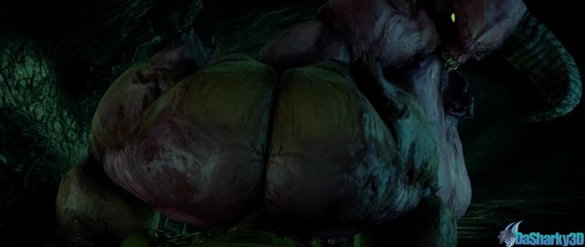 1boy 1girls animated baron_of_hell_(doom) big_ass cowgirl_position dasharky3d doom huge_ass looking_at_viewer looking_back pov sound tagme video