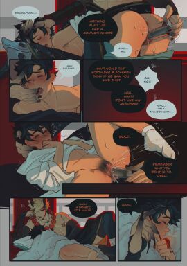 1boy 1cuntboy anus architecture armpit_hair bakugou_katsuki blonde_hair boku_no_hero_academia cuntboy cuntboy_with_male dildo dildo_in_pussy dildo_insertion east_asian_architecture english_text finger_to_another's_mouth gauntlets green_hair highres horns intersex izuku_midoriya japanese_clothes katsuki_bakugou larger_male male male_only midoriya_izuku my_hero_academia pubic_hair sex_toy sharp_fingernails short_hair smaller_intersex spacenipnops speech_bubble spiked_hair squirting