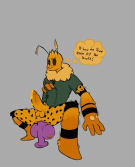 anal anal_masturbation anal_sex anthro arthropod bee big_dildo big_penis black_body black_fur bulge dildo dildo_in_ass dildo_insertion fur genitals hi_res huge_dildo hymenopteran insects male masturbation maxiart12e3 object_in_ass penetration penis sex_toy sex_toy_in_ass sex_toy_insertion solo stomach_bulge yellow_body yellow_fur