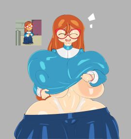breasts female ginger ginger_hair glasses huge_breasts kindergarten_(game) kindergarten_3 ms._lovelett ray54612277 teacher