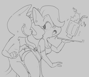 1boy 1girls 2024 4_fingers anthro anthro_on_anthro anthro_penetrated anthro_penetrating anthro_penetrating_anthro apron arms_bent ass back-tie_apron back-tie_clothing beverage big_ass big_breasts big_butt big_ears big_eyes big_mouth_(anatomy) biped blush blush_lines bodily_fluids bottomwear breasts casual_sex cherry chest_tuft cleavage clothed clothed/nude clothed_anthro clothed_female clothed_sex clothing clothing_lift completely_naked completely_nude container cup dbaru digital_drawing_(artwork) digital_media_(artwork) domestic_cat dress dress_lift drooling duo eyebrows eyelashes eyeless fangs felid feline felis female female_penetrated fingers food food_tray from_behind_position fruit fur fur_tuft genital_fluids genitals grey_background greyscale grin hair hair_over_eye head_tuft hi_res holding_object holding_tray humanoid_hands intraspecies iris leaning leaning_forward long_eyelashes looking_at_another looking_at_partner looking_back looking_back_at_another looking_back_at_partner looking_pleasured male male/female male_penetrating male_penetrating_female mammal milkshake monochrome motion_lines motion_outline mug naked naked_male no_pupils no_underwear nude nude_anthro nude_male off_shoulder one_eye_obstructed penetration penis plant prick_ears pussy queen_felicia saliva sex short_hair simple_background skirt skirt_lift smile snout spill standing standing_doggystyle standing_sex straight straight_sex sweat sweatdrop tail teeth the_fuzzy_princess thick_thighs thin_eyebrows three-quarter_view tongue tuft vaginal vaginal_fluids vaginal_penetration waiter webcomic