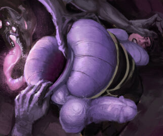 1dickgirl 1futa anal ass balls behind_view big_ass big_breasts big_penis bodysuit bottom_heavy breasts closed_eyes clothed clothing cock-tail dickgirl erection forced_exposure from_behind futa_sans_pussy futanari futasub gaping gaping_anus intersex kai'sa league_of_legends long_tongue monster penis pinned_down post_meridiem self_upload sex stretched_anus through_clothes