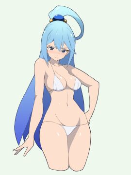 1girls absurd_res absurdres adult adult_female aqua-haired_female aqua_(konosuba) aqua_hair bare_arms bare_belly bare_chest bare_hands bare_hips bare_legs bare_midriff bare_navel bare_shoulders bare_skin bare_thighs belly belly_button bikini bikini_bottom bikini_only bikini_top blue-eyed_female blue-haired_female blue_eyebrows blue_eyes blue_hair blush blush_face blush_lines blushed_face blushing_at_viewer blushing_face blushing_female breasts busty busty_female cleavage collarbone commentary curvaceous curvaceous_body curvaceous_female curvaceous_figure curvaceous_hips curvaceous_thighs curvy curvy_body curvy_female curvy_figure curvy_hips curvy_thighs dot_nose elbows embarrassed embarrassed_exposed_female embarrassed_expression embarrassed_female exposed_arms exposed_belly exposed_chest exposed_hips exposed_legs exposed_midriff exposed_navel exposed_shoulders exposed_skin exposed_thighs female female_focus female_only fingernails fingers frown frown_eyebrows frowning frowning_at_viewer green_background groin hair_between_eyes hair_ornament hair_ornaments hand_on_hip hand_on_own_hip hand_on_own_waist hand_on_waist high_resolution highres hourglass_figure kono_subarashii_sekai_ni_shukufuku_wo! large_breasts lean_figure legs legs_closed legs_together light-skined_female light-skinned_female light_skin long_hair looking_at_viewer mature_female midriff narrow_waist navel nervous nervous_face nervous_female nipple_bulge noyama_takenoko seductive_body seductive_cleavage seductive_hips seductive_thighs shiny_breasts shiny_hair shiny_legs shiny_shoulders shiny_skin shiny_thighs shoulders shy shy_expression simple_background slender_body slender_waist slim_female slim_waist smooth_skin solo standing string_bikini swimsuit swimwear thick_thighs thighs thin_waist upper_body useless_goddess v-line very_long_hair white_bikini white_bikini_bottom white_bikini_only white_bikini_top white_string_bikini white_swimsuit white_swimwear wide_hips