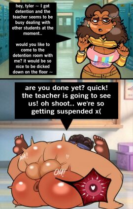 aged_up balls_deep bubble_butt bully bullying caught_in_the_act clothed clothed_female comic comic_strip detention disney english_text eyeshadow glasses impregnation indian instantnudeles mating_press nerdy_female pixar priya_mangal puffy_anus rebelrock school tan_skin teenager testicles text turning_red