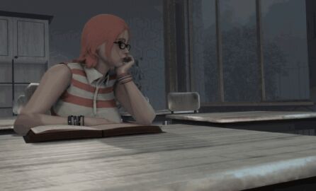 1futa 1girls 3d animated animated_gif big_penis blacksheepovca bottomless bottomless_futa classroom classroom_desk desk english_text erection family_rules female full-package_futa futa_on_female futa_sans_pussy futanari gif glasses human human_only imminent_fellatio imminent_oral imminent_sex nancy_(blacksheepovca) original_character penis penis_on_table pink_hair presenting presenting_penis surprised teenage_female teenage_futa teenage_girl teenager testicles trixie_(blacksheepovca) window young young_female young_futa