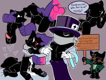 2boys ace_(undertale_yellow) against_wall anal_sex animal_genitalia ass ass_up begging_for_sex big_dom_small_sub cum_drip cum_in_ass doggy_style ed_(undertale_yellow) gay grabbing_sheets holding_arm looking_pleasured male male_only oral_fingering penis pleasure_face size_difference tapering_penis undertale undertale_(series) undertale_yellow undressing v01dfvkr