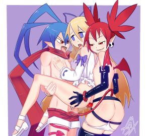 2d anal_sex angel angel_wings ass bisexual bisexual_female breasts censored demon disgaea disgaea_1 eb1daioh etna female flat_chest flat_chested flonne group_sex laharl mad_mex madmex male nippon_ichi_software panties panties_down penis pussy sex small_breasts strap-on strapon succubus succubus_tail succubus_wings threesome vaginal_penetration