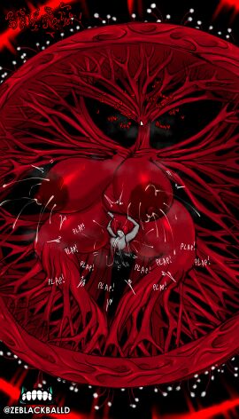 absurd_res alien alien_humanoid ass big_ass big_breasts big_butt big_nipples bodily_fluids breasts deity duo eldritch_abomination eldritch_being female hi_res horror_(theme) huge_ass huge_breasts huge_butt huge_nipples huge_thighs human humanoid lactating larger_female macro male male/female mammal monochrome nightmare_fuel nipples orgasm orgasm_face original original_character penetration pussy red_body red_monochrome size_difference size_play smaller_male the_flesh_god the_flesh_god_(zeblackballd) thick_thighs vaginal_penetration ze_blackball.d zeblackballd_(artist)