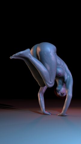 ass awoken breasts destiny_(game) destiny_2 female invader_doomest long_legs muscular nipple_piercing nude petra_venj pierced_nipples piercing pose pussy solo stretching yoga