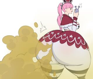 alternate_version_available artist_request ass ass_expansion big_ass fart fart_cloud fart_fetish farting hyper_ass lipstick one_piece perona source_request tagme