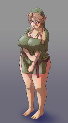 1girls blonde_female blonde_hair bottomless breast_expansion breasts gender_transformation genderswap_(mtf) giant_breasts great_sword height_reduction huge_breasts hylian large_breasts link nintendo nipple_bulge nipples pointed_ears rule_63 sequence shortstack shortstackification shrinking small_breasts sword the_legend_of_zelda top_heavy transformation tunic undeadpenguin37