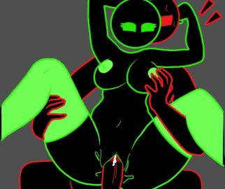 1boy 1girls 2girls big_penis breasts cih cum cum_inside databrawl edit female grabbing_breasts green_eyes green_outfit holding_breast holding_leg male male_domination penis prisoner pussy roblox roblox_game socks spread_legs sweat thighhighs vaginal_penetration