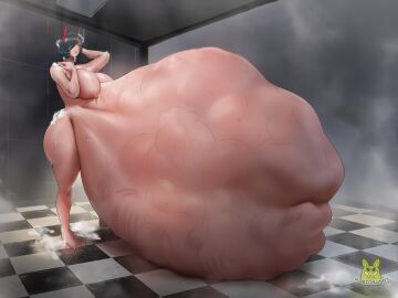 azur_lane rabidbunny shower shower_vore showering size_difference ulrich_von_hutten_(azur_lane) vore vore_belly