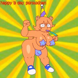 2024 2d_animation abstract_background animated anthro ass balls bear bear_tail big_breasts big_butt birthday blue_clothing blue_footwear blue_pasties blue_shoes bouncing_balls bouncing_breasts bouncing_penis breast_jiggle breasts bulge bulge_jiggle closed_eyes clothing curvy_figure dancing detailed_bulge digital_media_(artwork) ear_piercing english_text eyewear flaccid footwear fur genital_outline genitals glasses glistening glistening_breasts glistening_thighs gynomorph hair hat headgear headwear hi_res humanoid_genitalia humanoid_penis intersex jiggling loop maebari mammal mostly_nude mostly_nude_anthro mostly_nude_gynomorph navel nipple_outline orange_body orange_fur orange_hair party_hat party_horn party_horn_in_mouth pasties penis penis_outline piercing shaking_balls shaking_breasts shaking_butt shaking_penis shoes short_playtime slightly_chubby slightly_chubby_anthro slightly_chubby_gynomorph slightly_chubby_intersex solo star_pasties sunny_(ponkochan) tail text thick_thighs trans_(lore) trans_woman_(lore) voideyedpanda voluptuous voluptuous_anthro voluptuous_gynomorph wide_hips