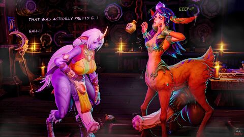 2futas 3d animal_genitalia_on_humanoid animal_penis_on_humanoid balls canon_futa centaur deer_taur erection futa_on_futa futanari futataur genital_expansion genital_growth genital_growth_(enlargement) goat growth growth_potion horsecock horsecock_futa horsecock_on_humanoid huge_balls huge_cock hyper_penis intersex league_of_legends lillia_(league_of_legends) muunsfw penis penis_expansion penis_growth penis_growth_(enlargement) potion soraka