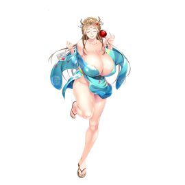 aku_no_onna_kanbu breasts cow_girl female game_cg huge_breasts huge_nipples large_breasts lune nipples official_art yukata