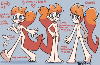 areolae ass balls blightstar blue_eyes breasts character_sheet emily_(blightstar) erection freckles full_body futanari ginger human information information_sheet intersex lanky light-skinned_futa light_skin long_hair long_sleeves nipples nude original pale_skin penis pose reference_sheet small_penis smooth_penis solo standing walking