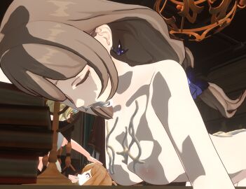 3d after_sex ass back_view bent_over_table blowjob cum cum_on_ass cum_on_body deepthroat domination dribbling female forced_oral futa_on_female futadom futanari genshin_impact grabbing_legs head_grab intersex jean_gunnhildr kneeling kneeling_oral_position leaking_cum leaning_back lisa_(genshin_impact) looking_down lumine_(genshin_impact) nude nude_female nude_futa office oral passed_out rape_face raped_by_futa runeiteer scared sitting small_pupils smaller_futa smug unseen_female_face unwanted_cumshot unwilling unwilling_prey wide_eyed