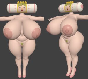 1girls 3d bandai_namco big_breasts big_nipples breasts cyanu female high_heels hyper hyper_breasts katamari_damacy milf namco pubic_hair queen_of_all_cosmos solo solo_female tagme
