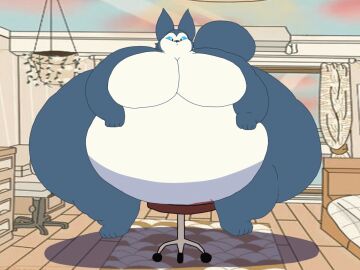 1girls adansin animated anthro ass black_fur blue_eyes blue_sclera breasts canine canine_humanoid chair cleavage female female_focus female_only furry hips husky hyper hyper_ass hyper_breasts large_ass large_breasts luna_(adansin) no_nipples nude nude_female obese obese_female overweight overweight_female spinning swivel_chair thick_thighs thighs weight_gain white_fur wide_hips