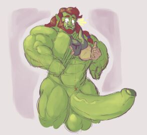 absorption_vore arm_hair armor balls bara beard biceps big_penis blush body_hair boz_(theorcbard) braided_hair braided_ponytail brown_hair deltoids ear_piercing erection facial_hair forearm_muscles foreskin genitals glans green_body green_glans green_penis green_skin hair headgear helmet hi_res huge_cock human humanoid humanoid_genitalia humanoid_penis hyper hyper_genitalia hyper_penis long_hair male male/male male_only male_pred mammal markings muscles muscular muscular_male orc partially_retracted_foreskin pec_vore pectoral penis piercing ponytail pubes retracted_foreskin thums_up triceps tusks uncircumcised vein veiny_penis vore yaoi zephyrchill