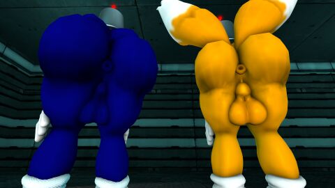 2boys 3d anthro anus ass balls brainwashing bucket bucket_on_head chum_bucket_bucket_helmet footwear fox furry gloves headwear hedgehog helmet huge_ass huge_butt hypnosis hypnotic_clothing hypnotic_helmet indoors male male_only malesub mind_control presenting presenting_hindquarters sega sfm sonic_(series) sonic_the_hedgehog sonic_the_hedgehog_(series) source_filmmaker standing supaphreak tails tails_the_fox tech_control