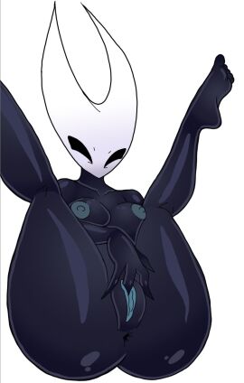 anus anus_focus ass ass_focus asshole black_body blue_nipples breasts hollow_knight hollow_knight:_silksong hornet_(hollow_knight) masturbation monster_girl nsfwjiggle pussy pussy_juice pussy_lips tits_out