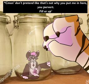 anthro bedroom_eyes big_clitoris bodily_fluids clitoris container cum cum_in_container cum_in_jar cum_jar cuntboy disembodied_hand duo extreme_size_difference felid femboy fur gambian_pouched_rat genital_fluids genitals girly goldnamaterasu heart_eyes heart_symbol intersex inviting inviting_to_sex jar king_(goldnamaterasu) looking_at_another looking_pleasured macro male male/male mammal markings meme micro murid murine narrowed_eyes pantherine pink_nose pink_pussy plump_labia presenting presenting_pussy pussy rat reflection requesting rodent seductive sex_request size_difference spread_legs spread_pussy spreading stock_image striped_body striped_fur striped_markings stripes teasing text text_box tiger vaginal_fluids